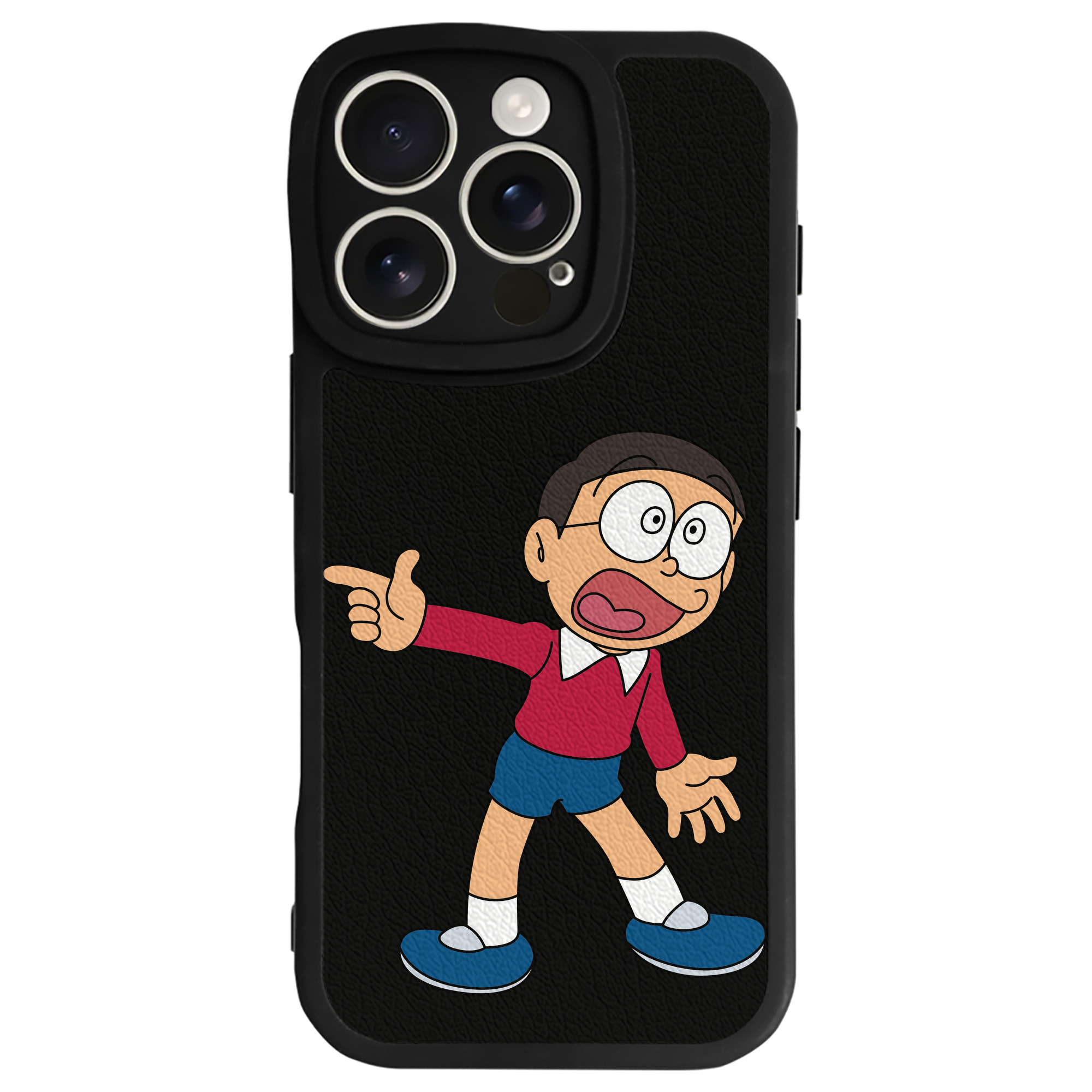 （画像用） ドラえもん 野比 のび太 Doraemon Nobita Nobi 【iPhone 16シリーズ対応】シリコンスマホケース（レザー調） 材質：シリコン